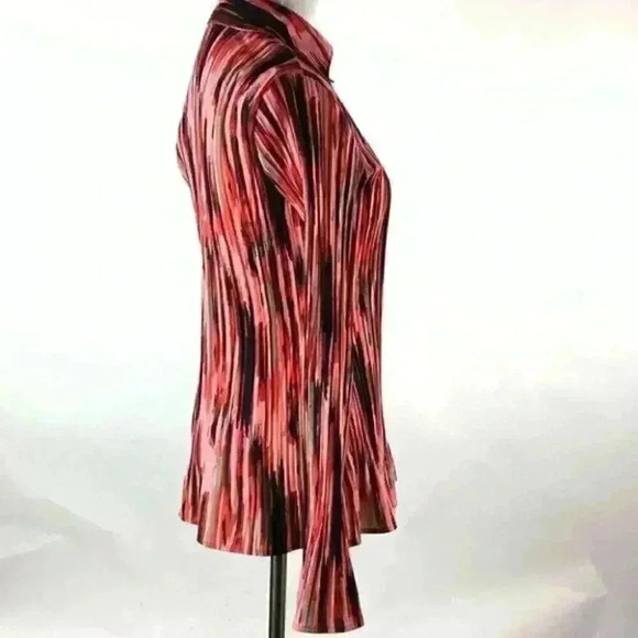 Apt 9 top M striped button down scrunched career - Picture 4 of 9